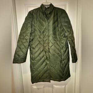 J.Jill Women's Jacket Quilted Puffer Down
Fill Coat Olive Green Size Med Petite